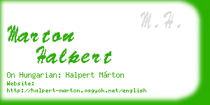 marton halpert business card