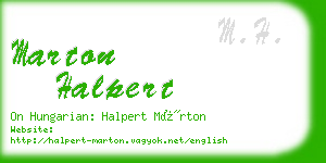 marton halpert business card